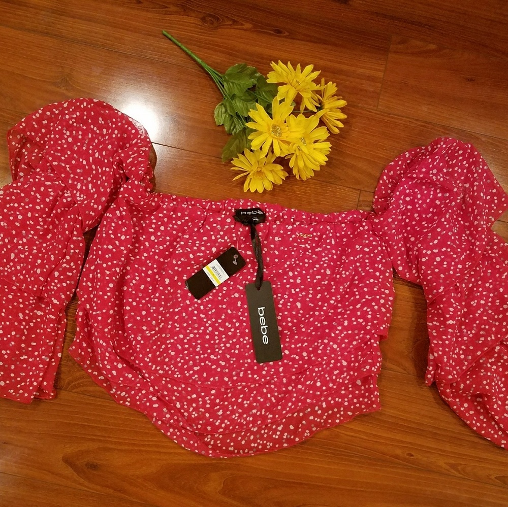 Last Item for $12 Final Bebe Red Polka Dots Size L - Picture 8 of 8